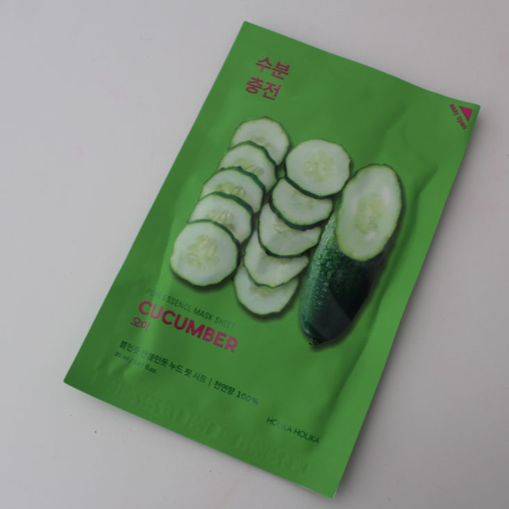 Bomibag Review March 2019 - Holika Holika Cucumber Pure Essence Mask Sheet Top
