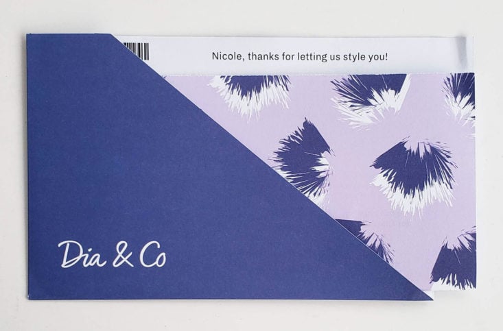 Dia and Co February 2019 - Envelope Front