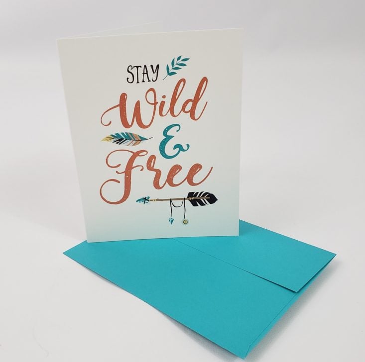 FLAIR And PAPER Subscription Box April 2019 - Stay Wild And Free Greeting Card Front