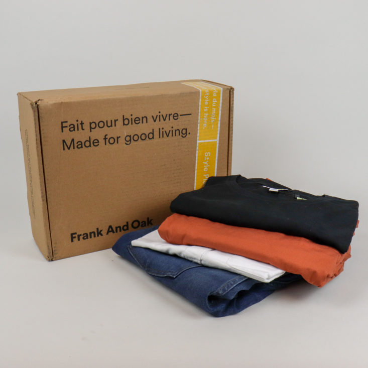 clothing folded outside of box