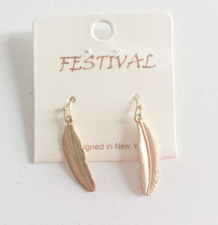 Nadine West Subscription Box Review April 2019 - Feather Weather Earrings 1 Front