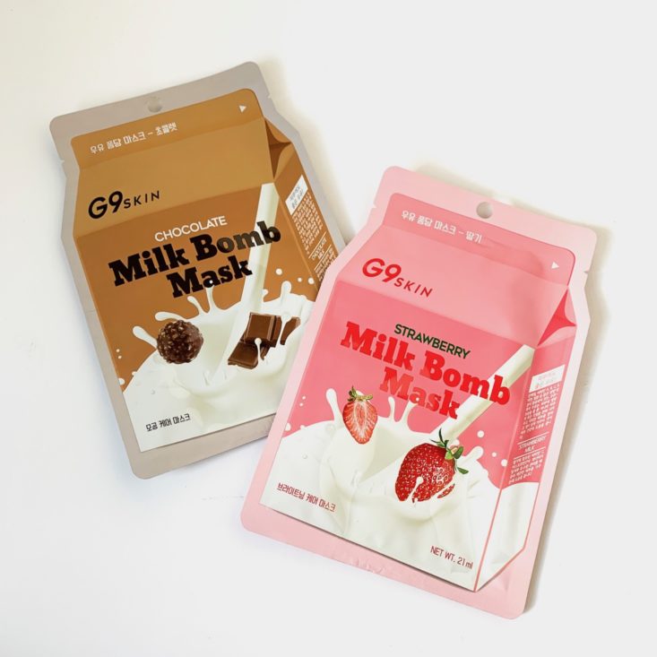 Pink Seoul Mask February 2019 - G9 Skin Milk Bomb Mask in Chocolate & Strawberry Front