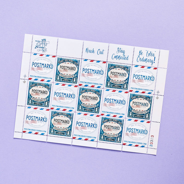 Postmarkd Studio April 2019 stamp sheet