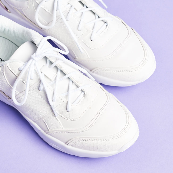 ShoeDazzle April 2019 white lace up sneakers