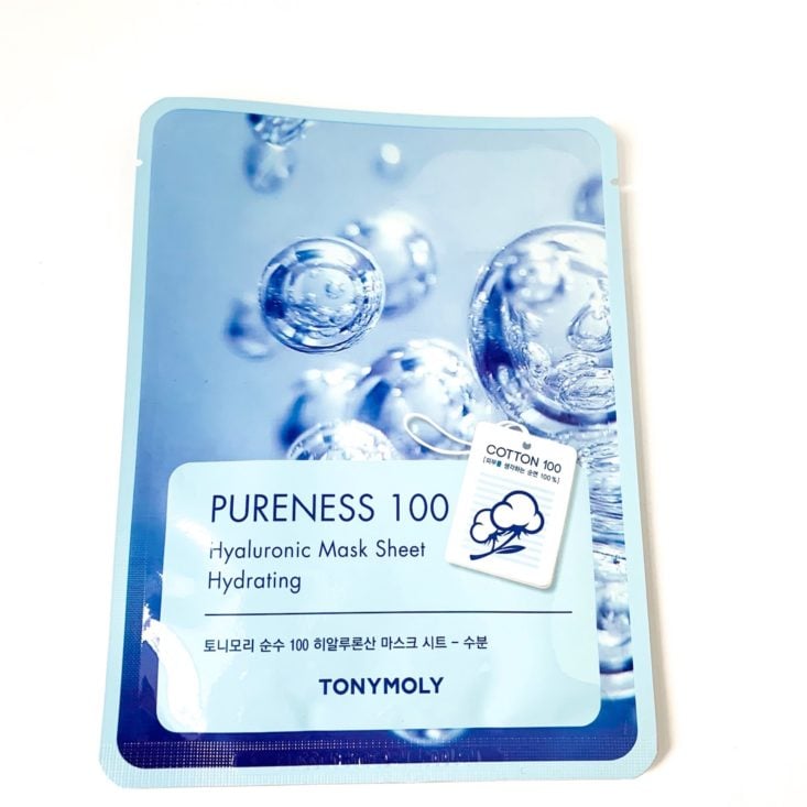 Sooni Mask Pouch April 2019 - TonyMoly Pureness 100 Hyaluronic Acid Mask Top