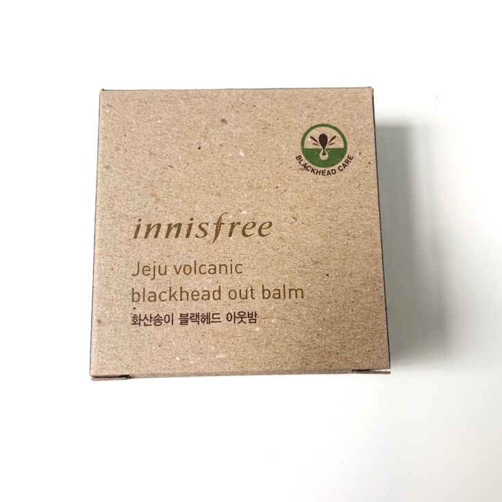 Sooni Pouch Review April 2019 - Innisfree Jeju Volcanic Blackhead Out Balm Box Front Top