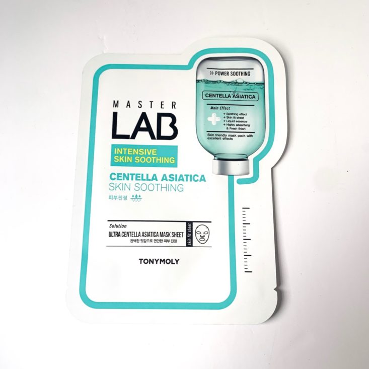 Sooni Pouch Review April 2019 - TonyMoly Master Lab Mask in Centella Asiatica Top