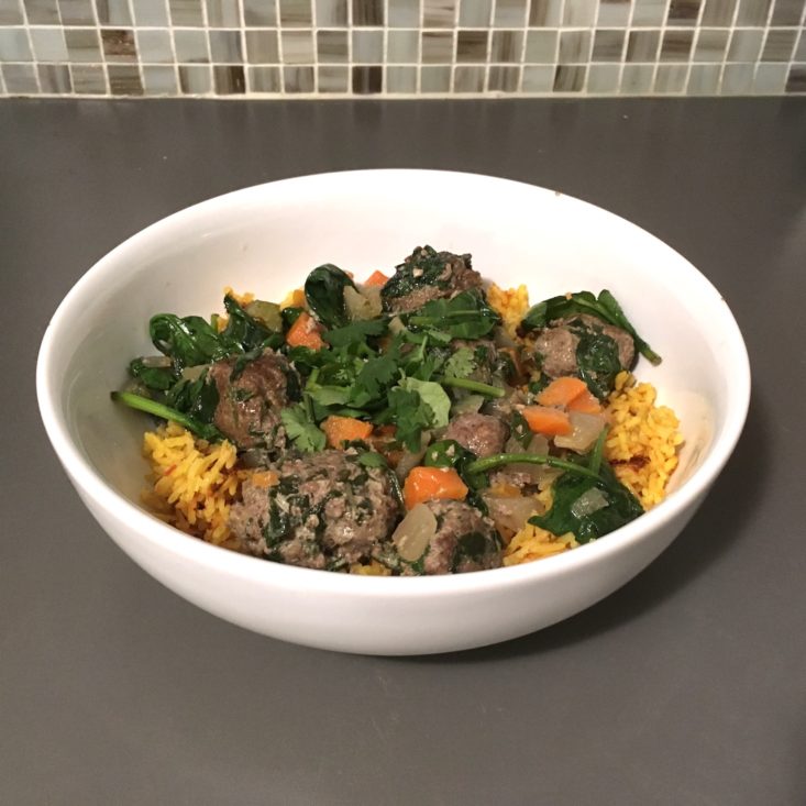 Sun Basket Subscription Box Review March 2019 - LAMB MEATBALL FINISHED