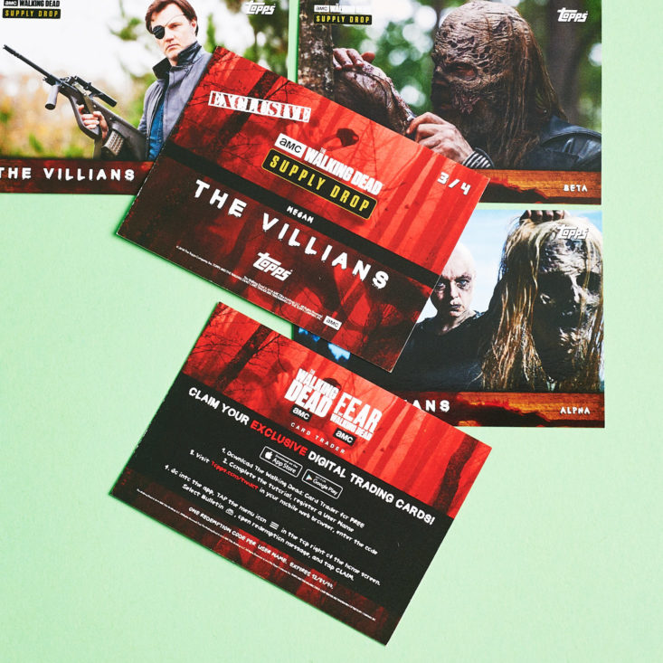 The Walking Dead Supply Drop April 2019 review villian cards back