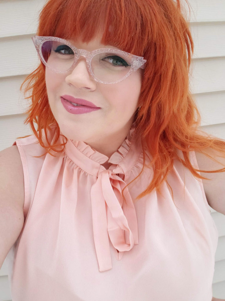 Trunk Club Plus Size Subscription Box Review March 2019 -Ruffled Tie Neck Blouse by CeCe 3 Closer