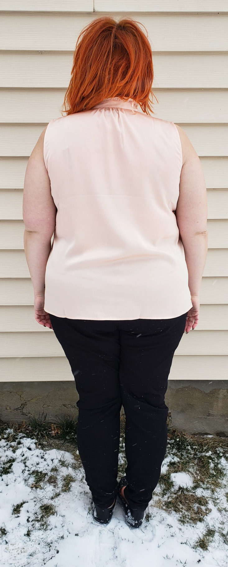 Trunk Club Plus Size Subscription Box Review March 2019 -Ruffled Tie Neck Blouse by CeCe 4 Back