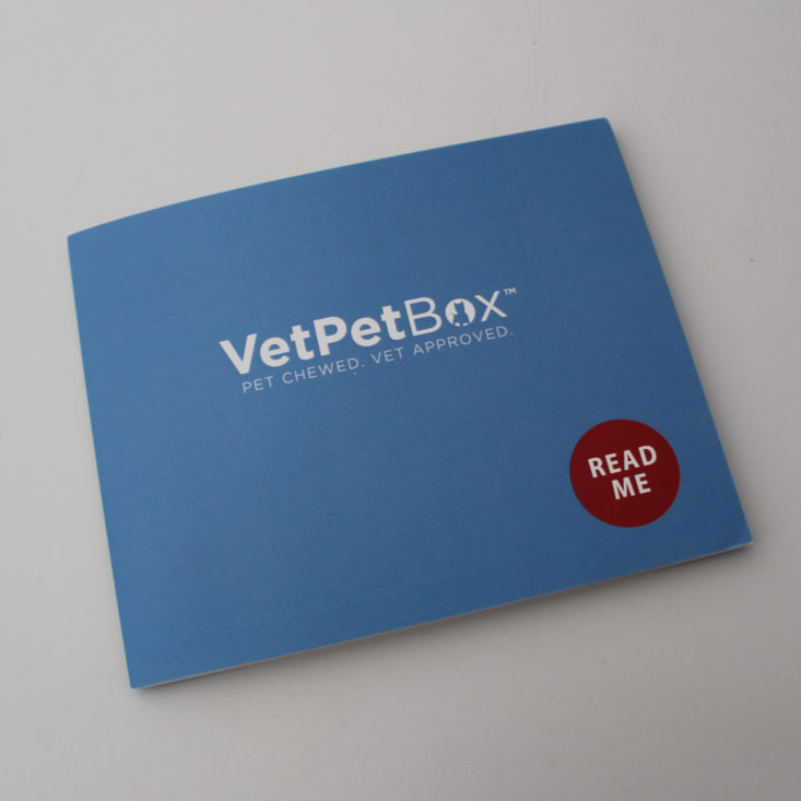 Vet Pet Box Dog Review April 2019 - Educational Brochure Front Top