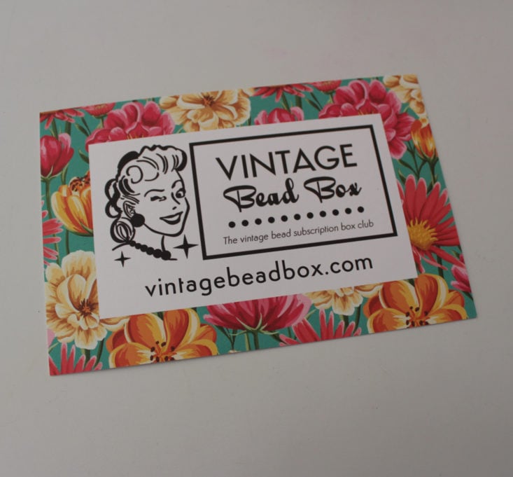 Vintage Bead Box April 2019 - Booklet Front