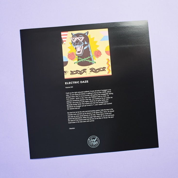 Vinyl Moon 043 April 2019 Review - Theme and Information Card Front Top