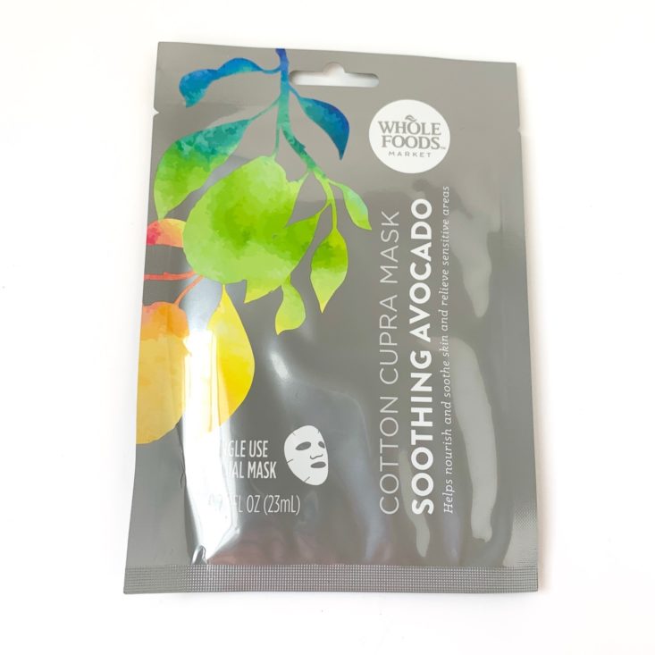 Whole Foods 24-Hour Beauty Bag Review April 2019 - Whole Foods Market Soothing Avocado Sheet Mask Top