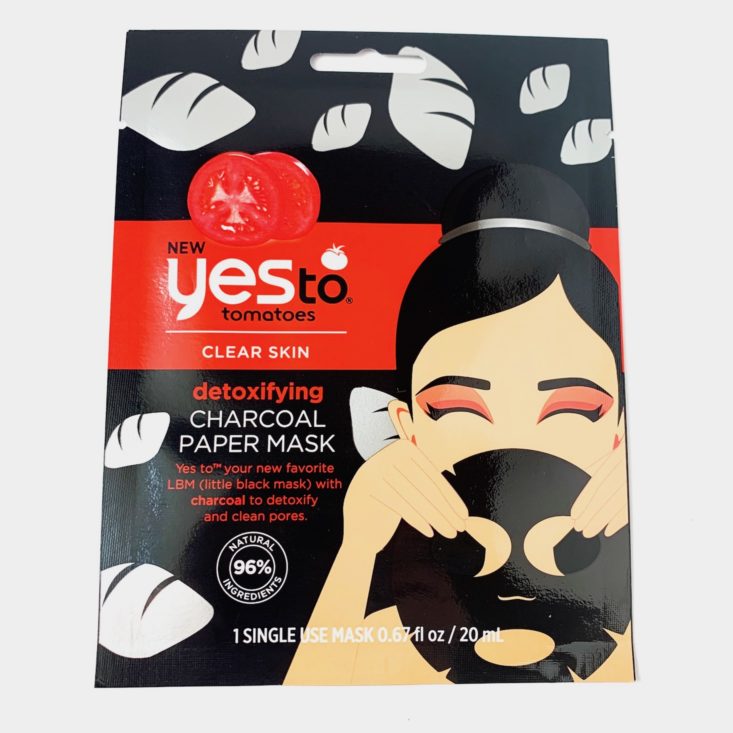 Whole Foods Self-Care Sunday 2019 - Yes to Tomatoes Detoxifying Charcoal Paper Mask Front