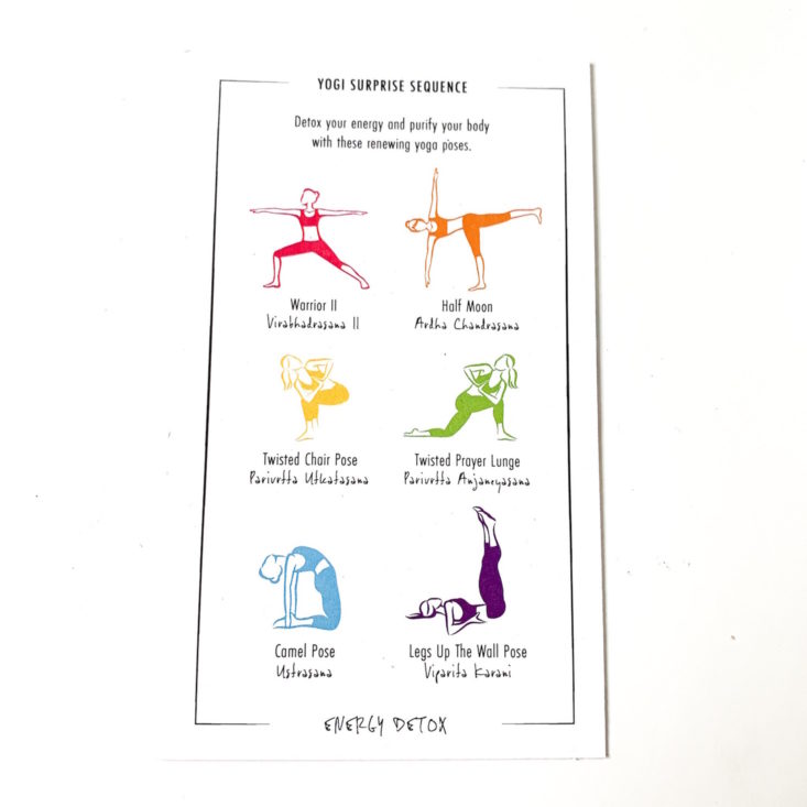 Yogi Surprise Review March 2019 - Yoga Sequence Card Back Top