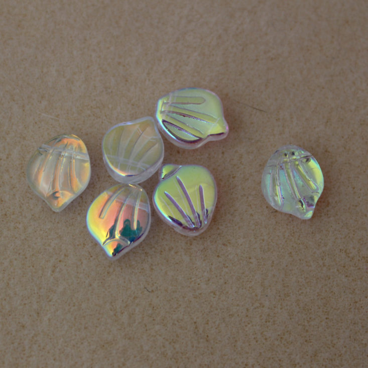 Bargain Bead Box May 2019 - Pressed Glass Petal Beads Top
