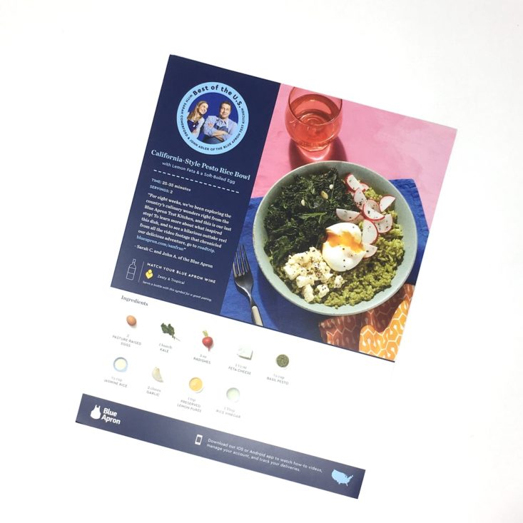 Blue Apron Subscription Box Review May 2019 - BOWL RECIPE FRONT Top