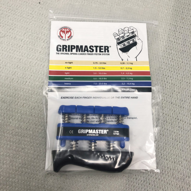 BuffBoxx Fitness Subscription Review April 2019 - Gripmaster Spring Loaded Finger Piston System (Heavy) 1