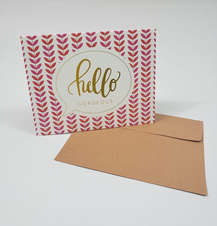 FLAIR & PAPER Subscription Box Review May 2019 - Hello Gorgeous Greeting Card Front