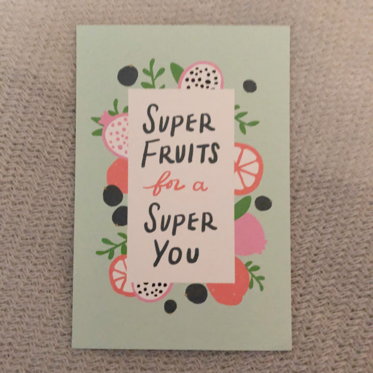 Facetory 4 Ever Fresh Subscription Review April 2019 - Theme-fitting Postcard Front Top