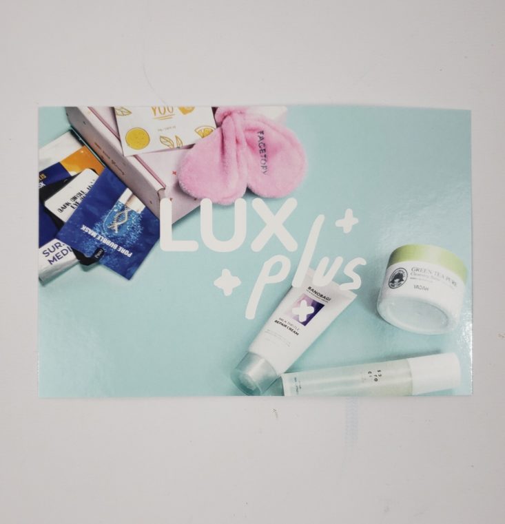 Facetory Lux Box Deluxe Review May 2019 - Post Card 1 Top