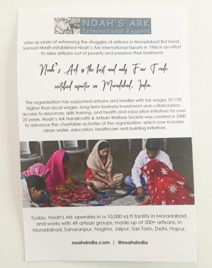 Fair Trade Friday Bracelet of the Month April - 2019 booklet 2