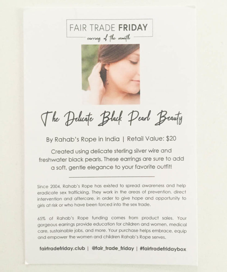 Fair Trade Friday Earring of the Month April - 2019 Booklet 2