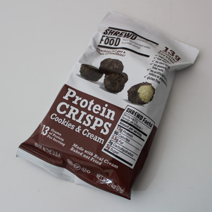 Fit Snack Box April 2019 - Shrewd Food Protein Crisps in Cookies and Cream 1