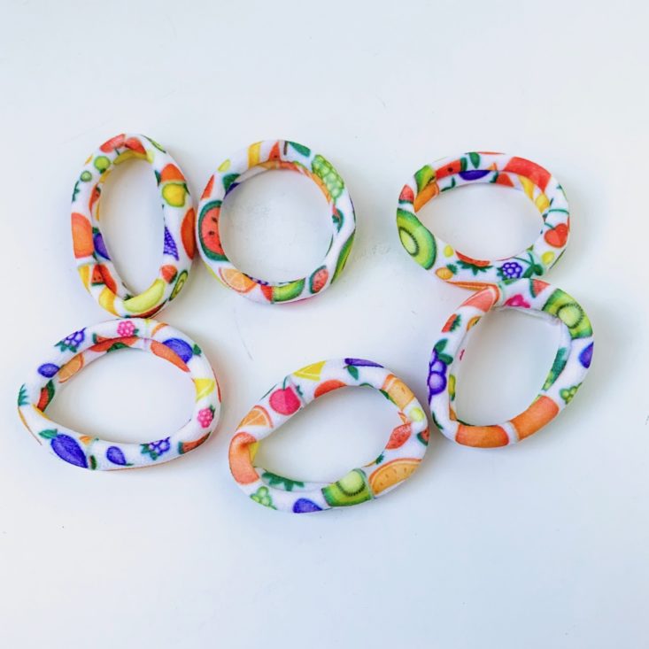 Fruit For Thought April 2019 - Fruit Print Hair Scrunchies, 6 hair ties Open Top