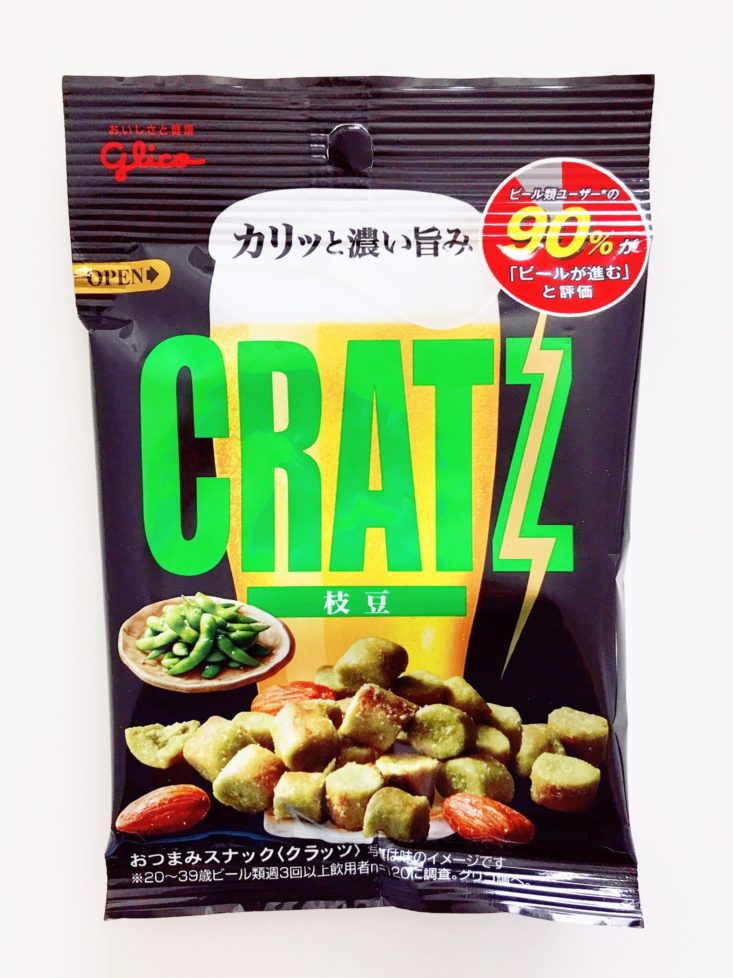 Japan Candy Box Sakura Surprise Review April 2019 - Cratz Edamame Salted Soy Bean Snacks Package Top