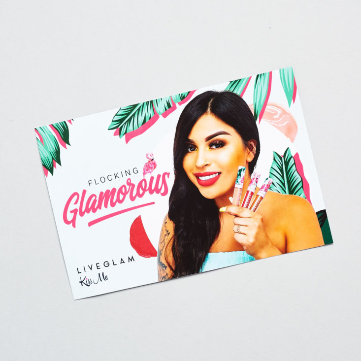 Kiss Me by Liveglam June 2019 makeup subscription review info card front