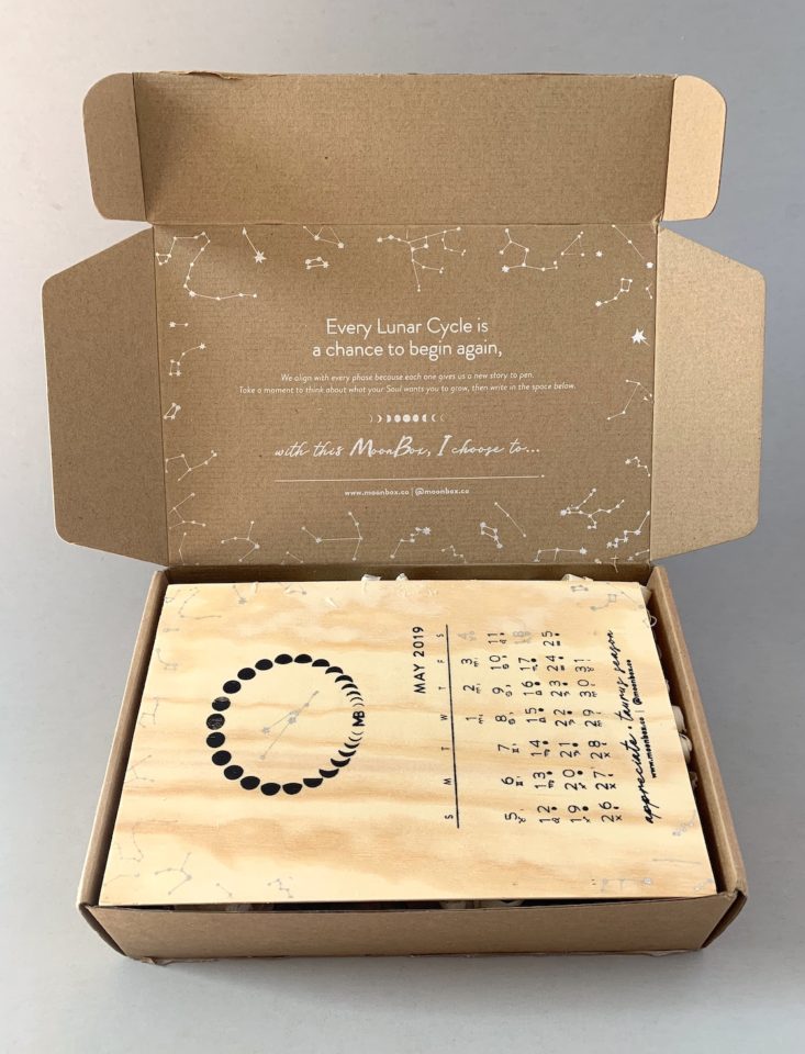 MoonBox by Gaia Collective Subscription Review May 2019 - Box Open Top