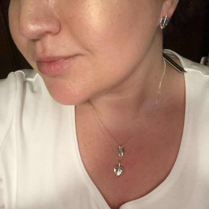 My Meraki Box Subscription Review April 2019 - LIMON STUD EARRINGS With MONTEVERDE NECKLACE & TAMARINDO NECKLACE On Front