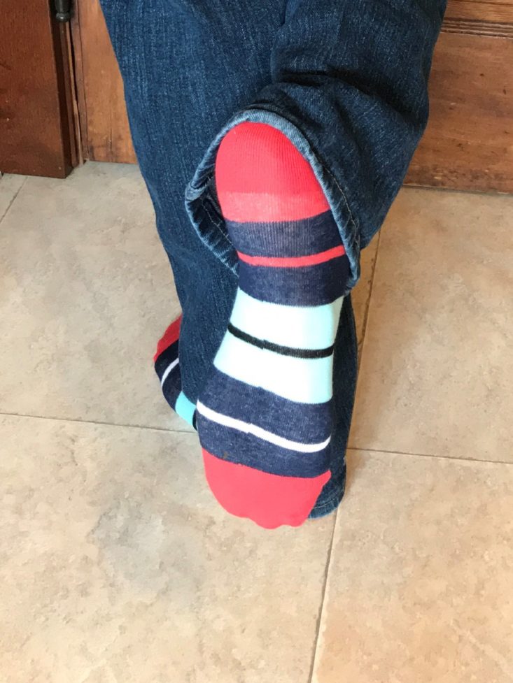 Sock Fancy Men May 2019 - stripe sock on back