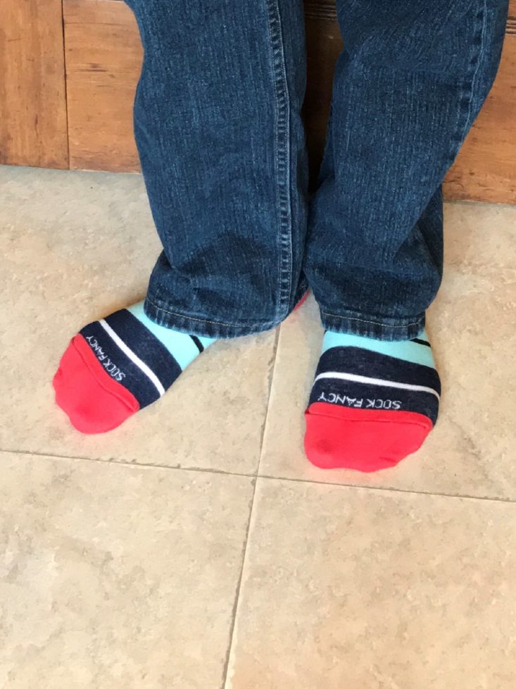 Sock Fancy Men May 2019 - stripe socks on front