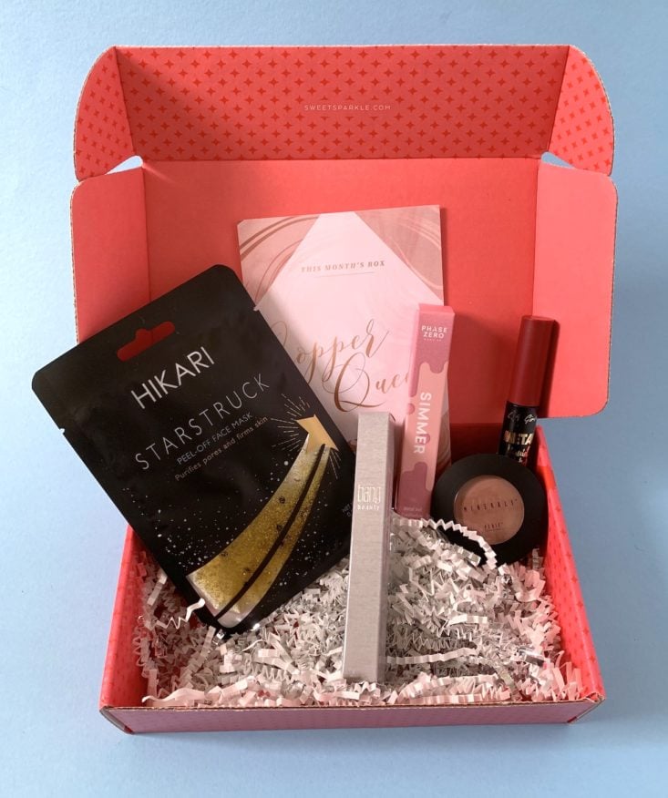 Sweet Sparkle Makeup Box Review April 2019 - All Contents In Box Top