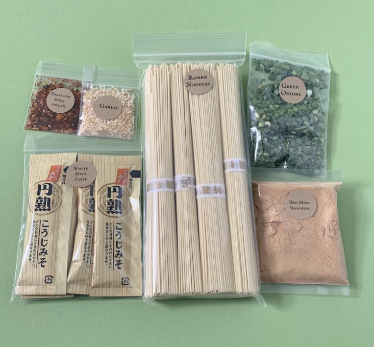 Takeout Kit May 2019 - Ramen Noodles Ingredients Top