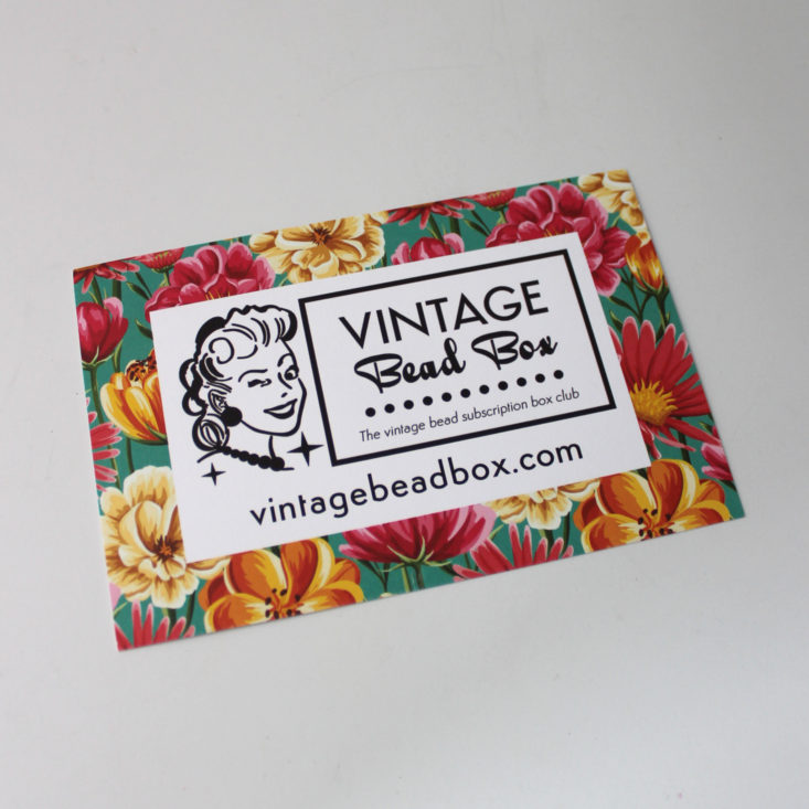 Vintage Bead Box May 2019 - Booklet Front
