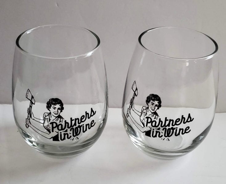 Creepy Crate Spring Death Becomes Us A True Crime Festival 2019 - Partners in Wine Wine Glass Set 1 Front
