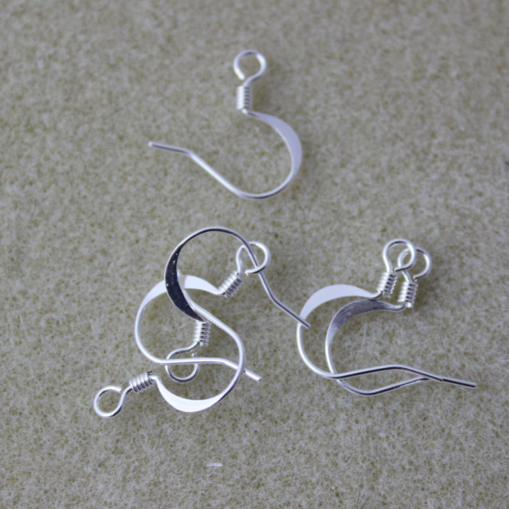 Dollar Bead Box June 2019 - 15mm Flat Fishook Ear Wires, Silver Plated (3 pairs)