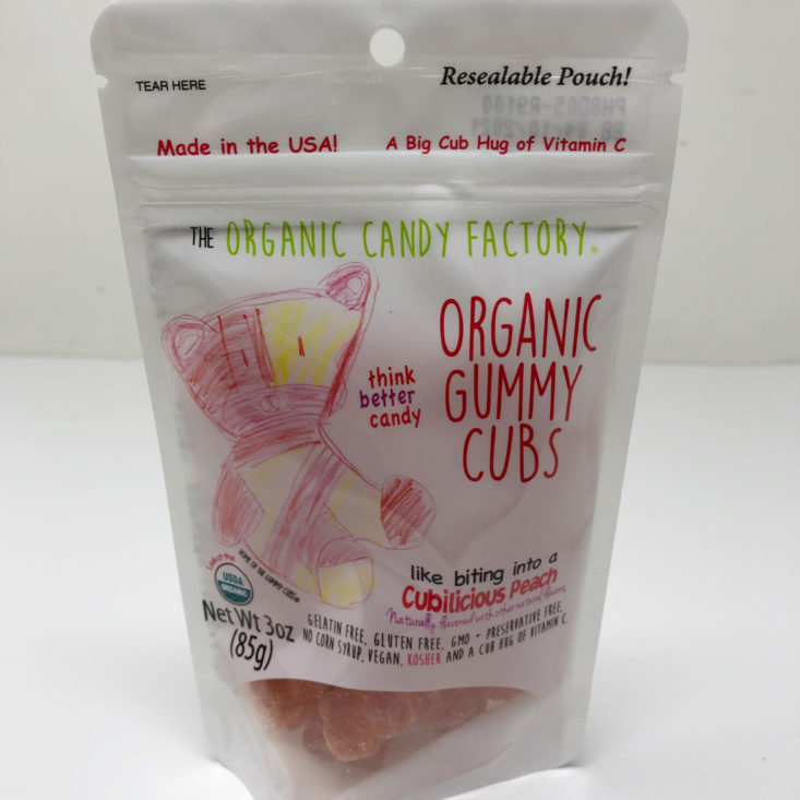 Explore Local Box Los Angeles, California June 2019 - Organic Candy Factory Gummy Cubs in Cubilicious Peach 1