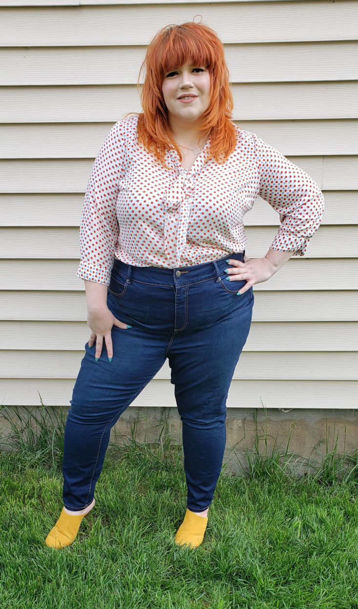 Gwynnie Bee Box May 2019 - Tie Neck Dot Print Top by Modcloth 1