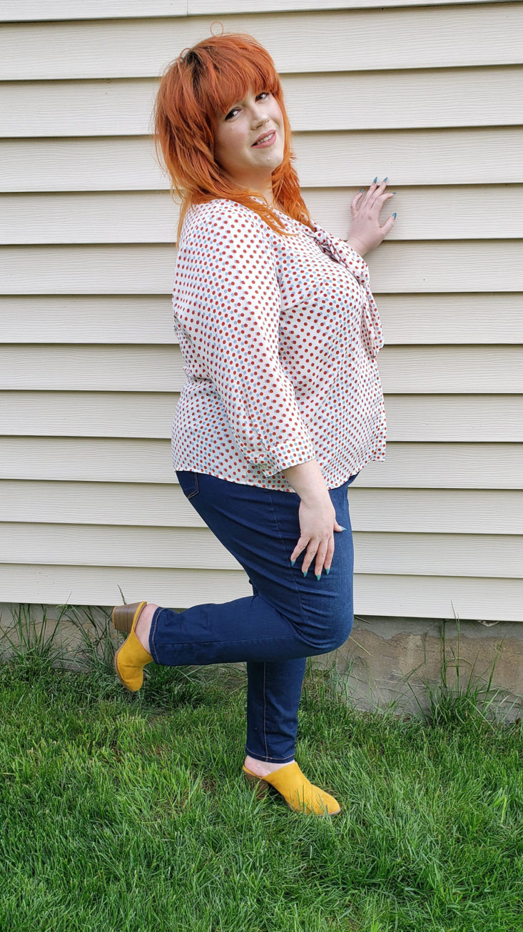 Gwynnie Bee Box May 2019 - Tie Neck Dot Print Top by Modcloth 5