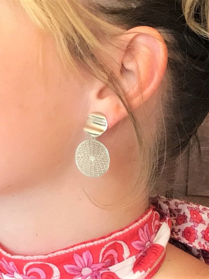 Jewelry Subscription Box Review June 2019 - Laser Cut Circle Earrings Closeup