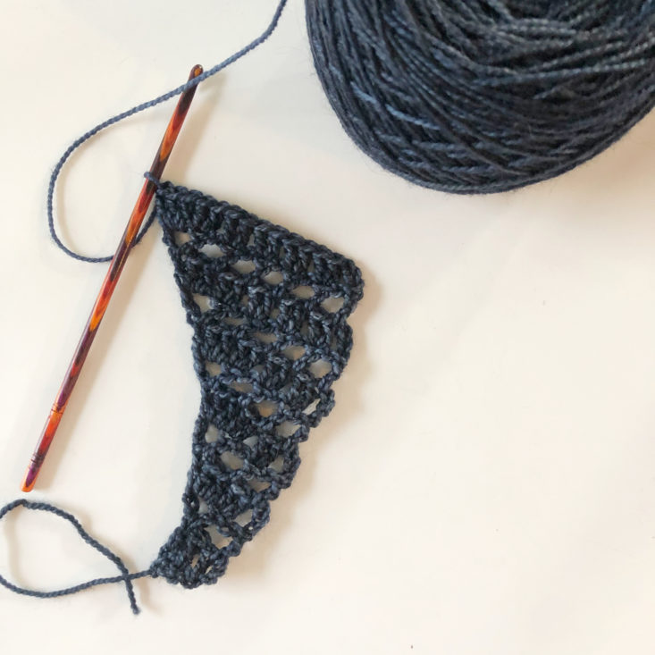 Knit Picks Yarn Subscription Box Review May 2019 - Shawl Progress