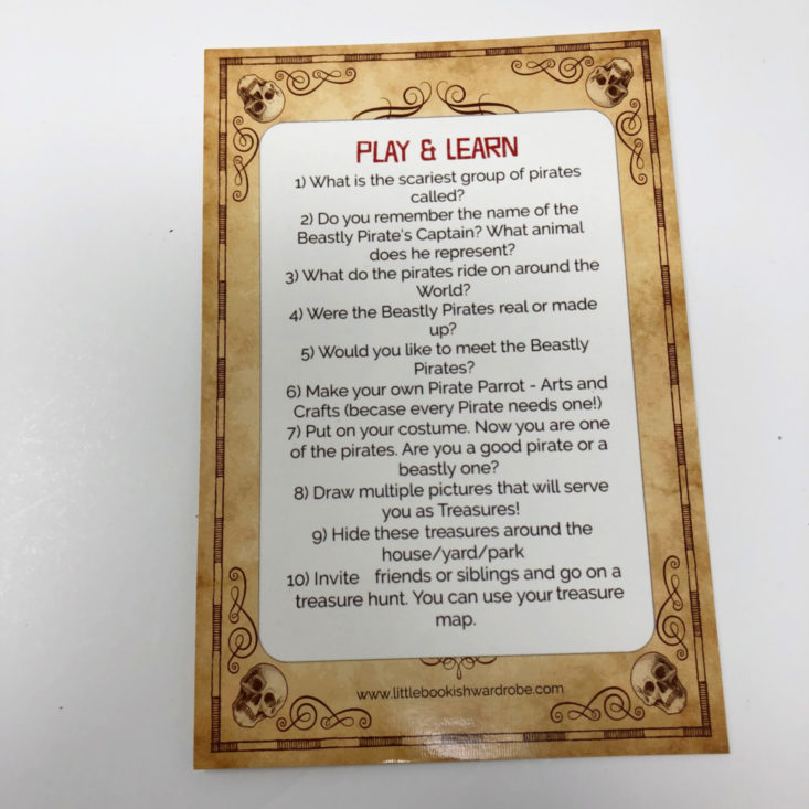 Little Bookish Wardrobe Review May 2019 - Information Card Front Top