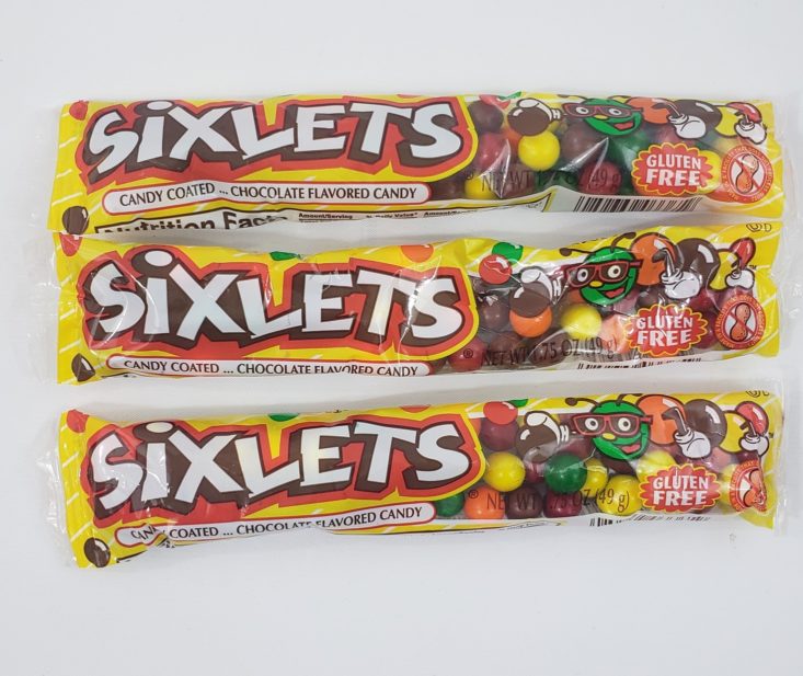 Monthly Box of Food and Snacks June 2019 - Sixlets Chocolate Candy 1