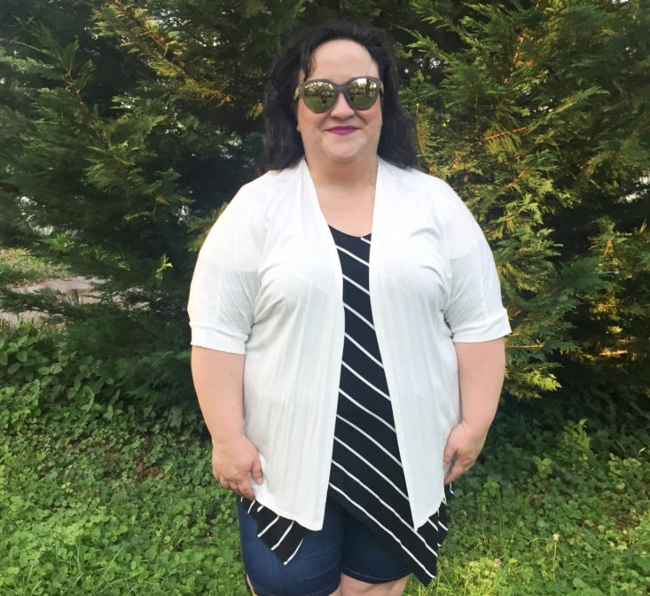 My Fashion Crate Subscription Review May 2019 - Ivory Short Sleeve Cardigan 1 Front